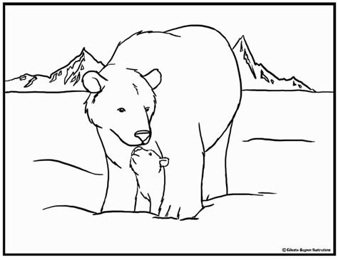 Polar Bears Coloring Pages | Baby eisbären, Polar tiere
