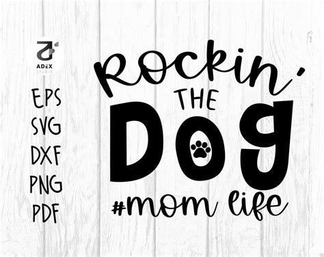 Rockin The Dog Mom Life Svg Dog Svg Dog Mom Svg Dog Mama Svg Fur