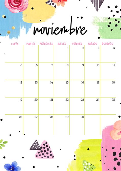 Calendario Noviembre Imprimible Y Fondo Mlc Estudio Inspiración Y
