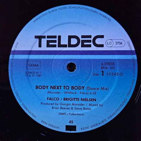 falco and brigitte nielsen body next to body maxi vinyl 1987 teldec ebay