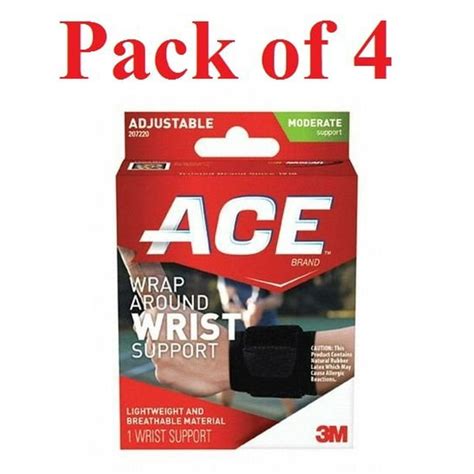 Ace Wrap Around Wrist Support Adjustable Each Pack Of 4 Walmart