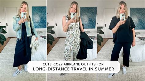 Cute Comfy Airplane Outfits For Long Summer Flights Think Layering