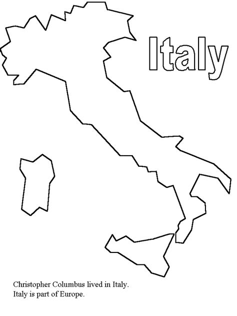 Printable Map Of Italy For Kids Coloring Home