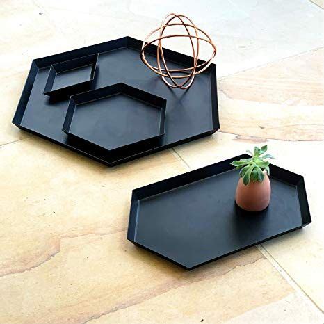 Impeccable coffee table décor for your stylish home | glaminati.com. Serving Trays Coffee Table Bathroom Decor - Set of 4 Steel ...