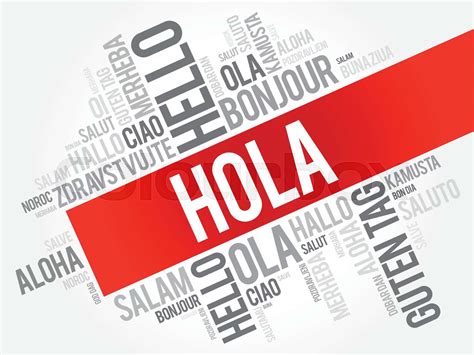 Hola Hello Greeting In Spanish Word Cloud Stock Vector Colourbox
