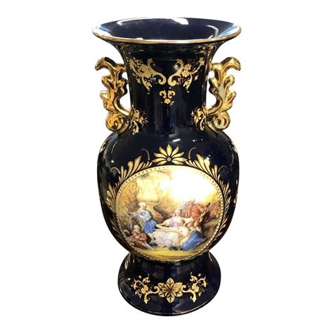 Vintage Limoges French Cobalt Gold Vase Gold Vases Vase Vintage