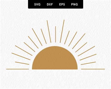 Sunrise Svg Cut File Sunburst Svg Sunburst Clipart Boho Sun Etsy Uk