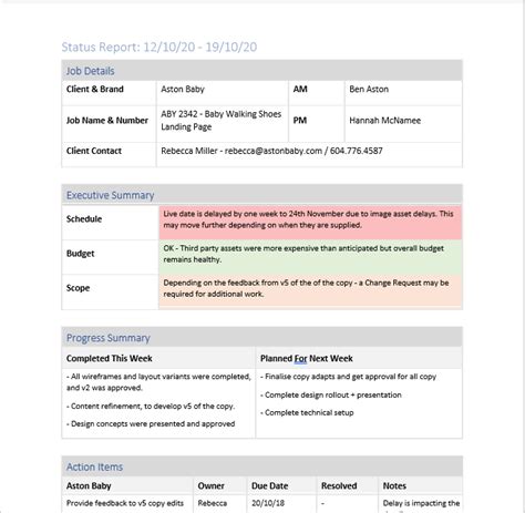 How To Build Project Status Reports Template And Examples