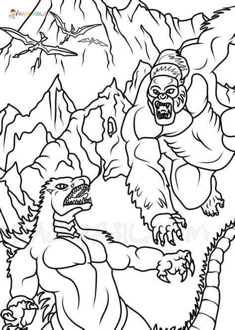 Darmowe Kolorowanki Do Druku Godzilla Kontra Kong Dla Doros Ych I The