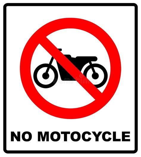 No Motorcycle Sign On White Background Vector Illustration Stock Vector