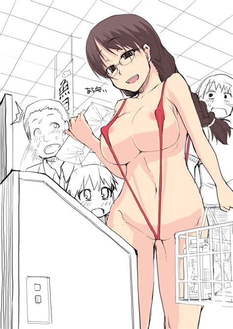 Ryo Liver Sashi Daisuki Original Translated 1girl Areola Slip Bikini Blush Braid