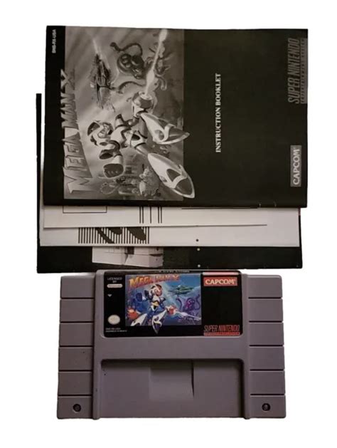 Mega Man X Super Nintendo Snes Game Cartridge Manual Inserts