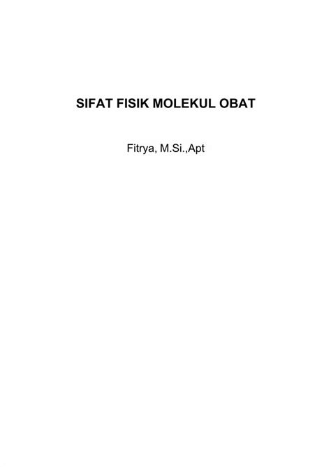 PDF Sifat Fisika Kimia Molekuk Obat DOKUMEN TIPS