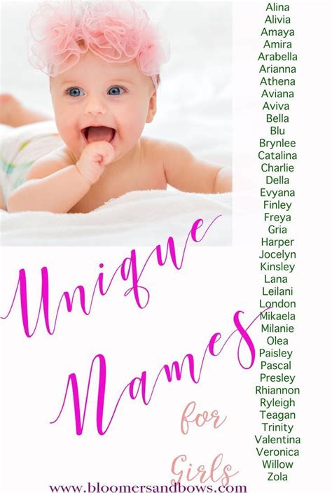 Unique Girl Names List Bloomers And Bows Baby Girl Names Unique