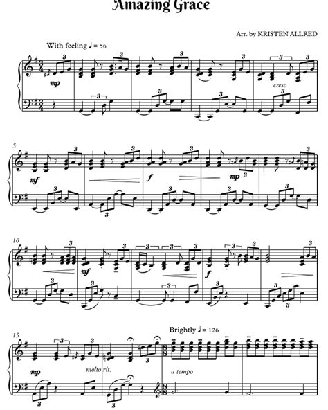 Instrumental solo in c major. Amazing Grace - Piano Solo Sheet Music pdf