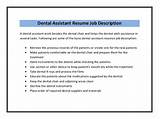 Photos of Dental Assistant Duties And Responsibilities For Resume