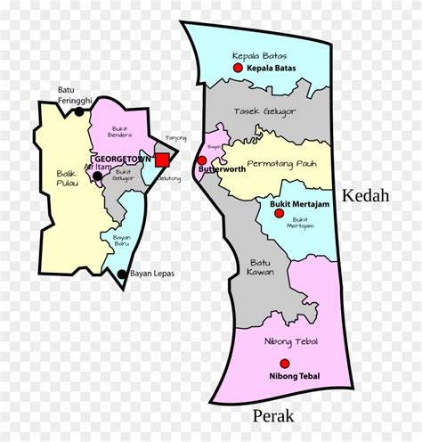 Medium Image Pulau Pinang District Map Free Transparent PNG Clipart