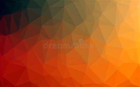 Abstract Colorful Low Poly Vector Background With Orange Gradient Stock