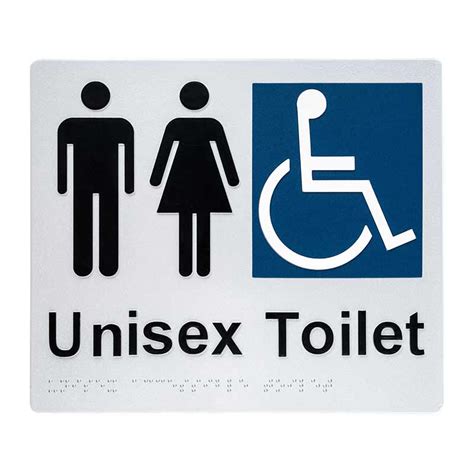 Unisex Accessible Toilet Braille Sign Style 2 • Tactile Systems Australia