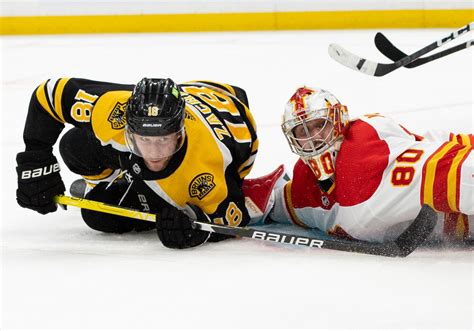 Charlie Mcavoy Scores In Season Debut Bruins Beat Skidding Flames 3 1