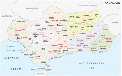 Andalusia Mapa Vectorial Administrativo Y Político 2022