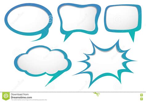 Speech Bubble Templates In Blue Stock Vector Illustration Of Graphic