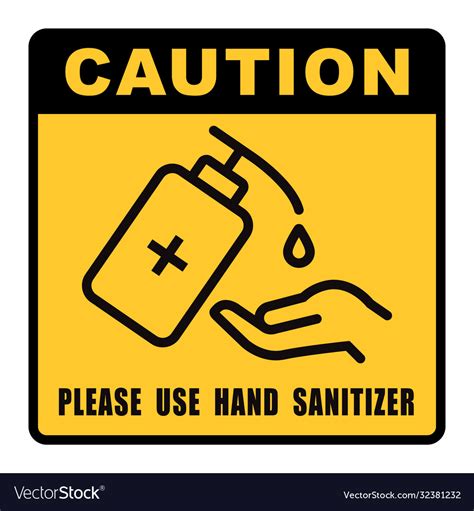 Use Hand Sanitizer Sign Content Please Vector Image