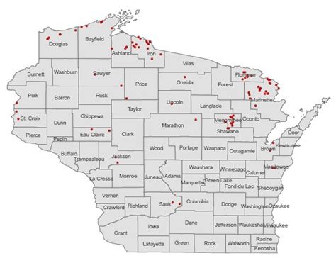 33 Waterfalls In Wisconsin Map Maps Database Source