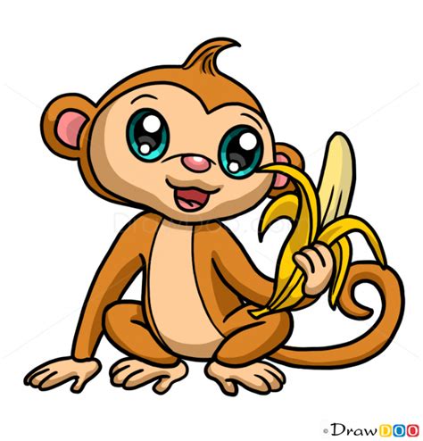 My kids most of all like to color animals. How to Draw Monkey, Chibi - How to Draw, Drawing Ideas ...