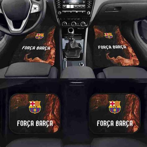 Fc Barcelona Official Forca Barca Flames Car Floor Mats Barca Shop