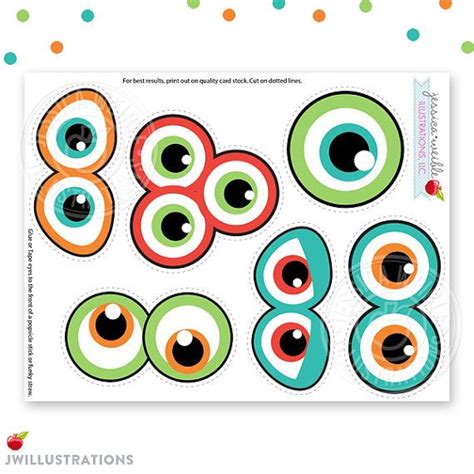 Monster Eyes Cute Printable Birthday Party By Jwillustrations Monster