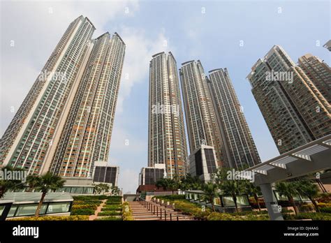 Highrise Apartment Buildings In Hong Kong China Stock Photo Alamy