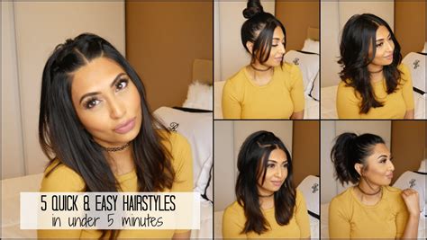 5 Quick And Easy Everyday Hairstyles Under 5 Minutes Youtube