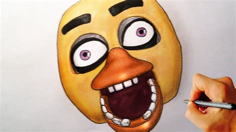 How To Draw Chica Jumpscare From Five Nights At Freddys Fnaf Drawing