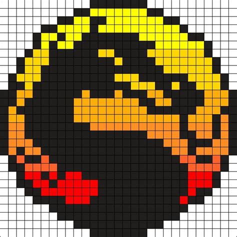 Mortal Kombat Logo Perler Bead Pattern Bead Sprite Easy Pixel Art