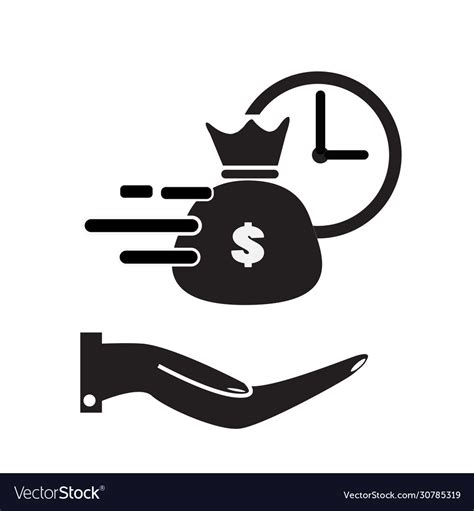 Quick And Easy Loan Icon On White Background Flat Vector Image