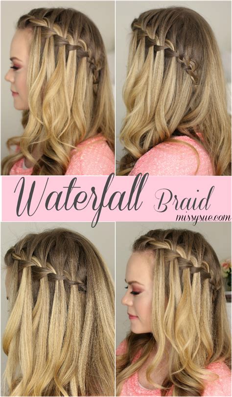 Waterfall Braid Tutorial Sporty Hairstyles Diy Hairstyles Waterfall