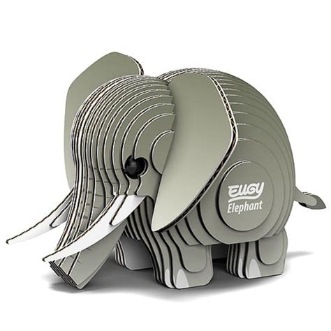 Elephant 3d Cardboard Model Kit Zoodoo
