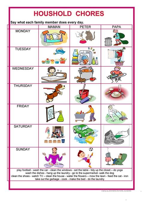 Først og fremmest kan du lytte til udtalen af household på amerikansk engelsk og britisk engelsk ved at klikke. Household chores - English ESL Worksheets for distance ...
