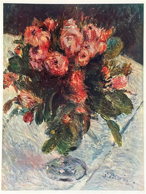 Auguste Renoir Exhibition Poster Moss Roses Still Life Etsy