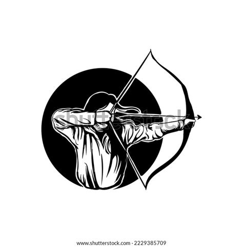Woman Archery Silhouette Vector Logo Stock Vector Royalty Free
