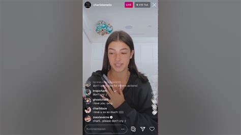 Charli Damelio Crying In Instagram Livestream Youtube