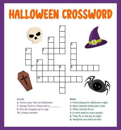 The Halloween Crossword Puzzle Is Shown