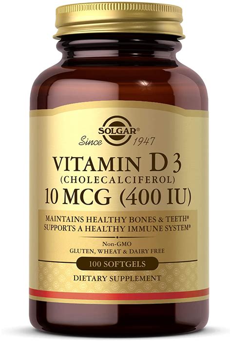 Vitamina D3 Colecalciferol 400iu Solgar Huesos Dientes Sanos