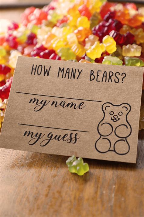 Guess How Many Gummy Bears Game Baby Shower Games Etsy Boy Baby
