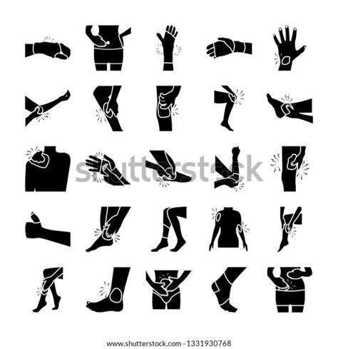 Human Body Parts Injury Glyph Icons Stock Vector Royalty Free 1331930768