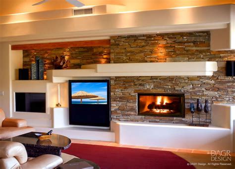 Add The Natural Style Of Stone To Your Home Entertainment Center Design