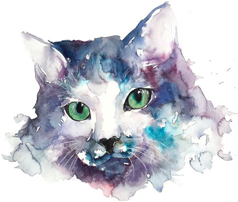 Cat19 Watercolor 30x40cm Rart