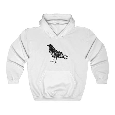 Crow Hoodie Bird Sweatshirt Halloween Raven Sweatshirt Black Bird