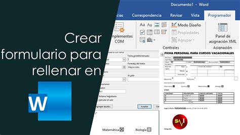 Crear Formulario Para Rellenar En Word Youtube